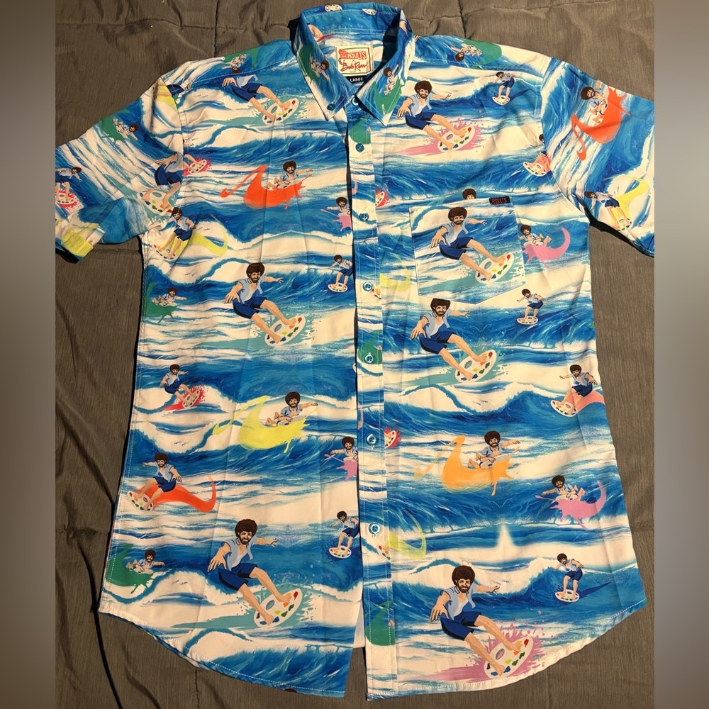 RSVLTS Bob Ross Ocean Waves Shirt